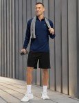 Men's Moisture-Wicking 1/4 Zip Running Shirt - Navy