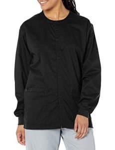 Plus-Size Black Snap Front Activewear Jacket