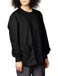 Plus-Size Black Snap Front Activewear Jacket