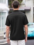 Men's Short Sleeve Untucked Stretch Dress Shirt - Black