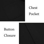 Men's Short Sleeve Untucked Stretch Dress Shirt - Black