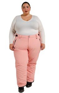 Plus Size Women's Snow Skiing Pants - Pale Pink