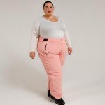 Plus Size Women's Snow Skiing Pants - Pale Pink