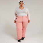 Plus Size Women's Snow Skiing Pants - Pale Pink
