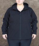 Plus Size Micro Fleece Soft Shell Jacket - Black