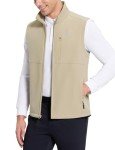Men's Water-Resistant Fleece Golf Vest - Khaki