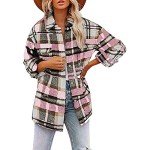 Cozy Plaid Waffle Shirt Jacket for Women