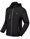 Men's Softshell Jacket with Removable Hood - Black