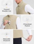 Men's Water-Resistant Fleece Golf Vest - Khaki