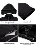 Men's Softshell Jacket with Removable Hood - Black