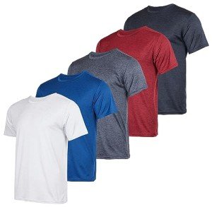 5-Pack Men's Quick Dry Fit Crew Neck T-Shirts