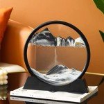 Round 3D Moving Sand Art Display – Black