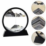 Round 3D Moving Sand Art Display – Black