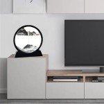 Round 3D Moving Sand Art Display – Black