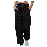 Black High-Waisted Baggy Sweatpants for Teens