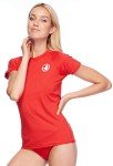 All In Motion Women's UPF 50+ Red Rashguard