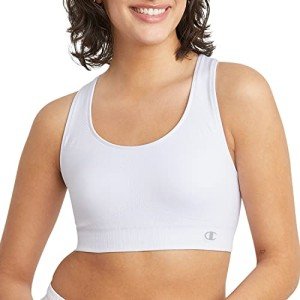 Women’s White Seamless Racerback Sports Bra - Large