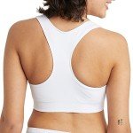 Women’s White Seamless Racerback Sports Bra - Large