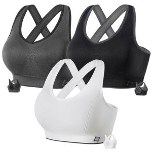 FITTIN Women’s Seamless Padded Sports Bras - 3 Pack