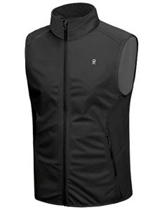 Men's Lightweight Windproof Stretch Softshell Vest - Black