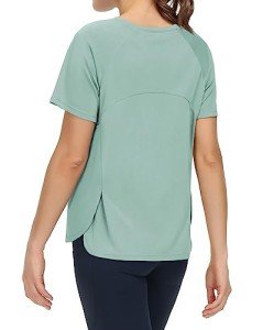 Women's Breathable Short Sleeve Workout Tee - Light Green