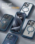 Magnetic Blue iPhone 15 Pro Max Case with Screen Protector
