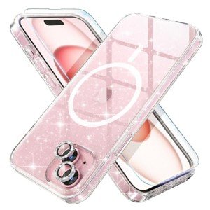 Glitter Clear iPhone 15 Case with Protectors