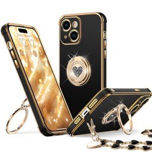 Bling Luxury iPhone 15 Case with Kickstand