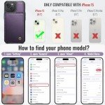 Vinich iPhone 15 Wallet Case with Kickstand - Purple