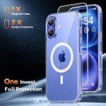 TAURI 3-in-1 Clear Case for iPhone 16