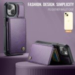Vinich iPhone 15 Wallet Case with Kickstand - Purple