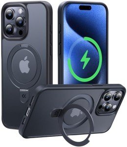 Magnetic Stand iPhone 15 Pro Case - Black