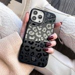Black Leopard Print iPhone 15 Pro Case - Shockproof