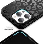 Black Leopard Print iPhone 15 Pro Case - Shockproof