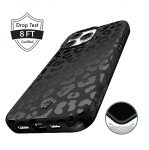 Black Leopard Print iPhone 15 Pro Case - Shockproof