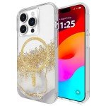 Karat Marble iPhone 15 Pro Case with Bling