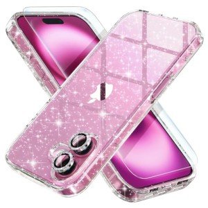 Cute Glitter Clear Case for iPhone 16