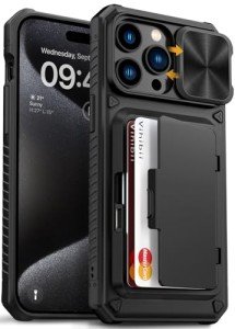 iPhone 15 Pro Max Case with Card Holder & Stand