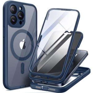 TIESZEN Magnetic iPhone 15 Pro Max Case - Dark Blue
