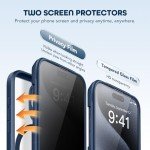 TIESZEN Magnetic iPhone 15 Pro Max Case - Dark Blue