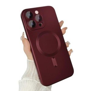 Magnetic iPhone 15 Pro Max Case - Red Wine
