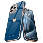 Cute Gold Love-Heart iPhone 15 Pro Max Case
