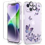 Floral iPhone 14 Case with Screen & Lens Protectors