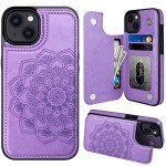 Stylish Purple iPhone 14 Case with Card Holder