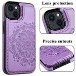 Stylish Purple iPhone 14 Case with Card Holder