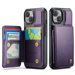 Vinich iPhone 14 Wallet Case with Kickstand - Purple