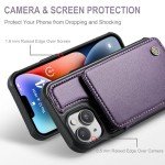 Vinich iPhone 14 Wallet Case with Kickstand - Purple