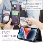 Vinich iPhone 14 Wallet Case with Kickstand - Purple