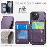 Vinich iPhone 14 Wallet Case with Kickstand - Purple