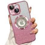 Pink Magnetic Glitter Case for iPhone 14